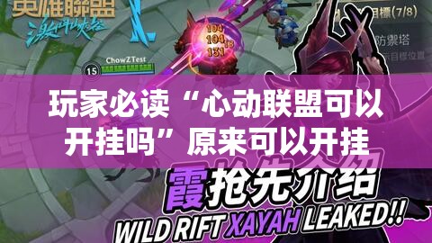 玩家必读“心动联盟可以开挂吗”原来可以开挂