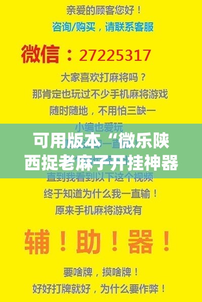可用版本“微乐陕西捉老麻子开挂神器(透视)”开挂辅助脚本+详细开挂安装教程