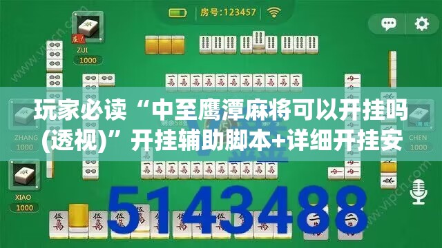 玩家必读“中至鹰潭麻将可以开挂吗(透视)”开挂辅助脚本+详细开挂安装教程