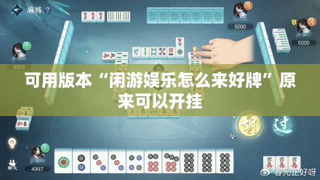 可用版本“闲游娱乐怎么来好牌”原来可以开挂