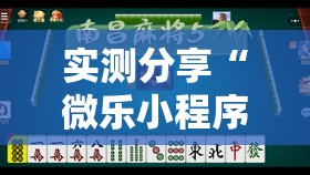 实测分享“微乐小程序麻将开挂教程”科技辅助神器手机版