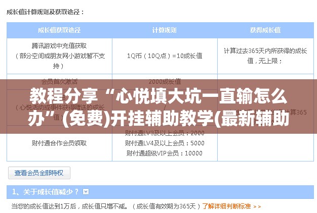 教程分享“心悦填大坑一直输怎么办	”(免费)开挂辅助教学(最新辅助开挂教程)