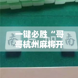 一键必胜“哥哥杭州麻将开挂下载方法”开挂辅助脚本+详细开挂安装教程