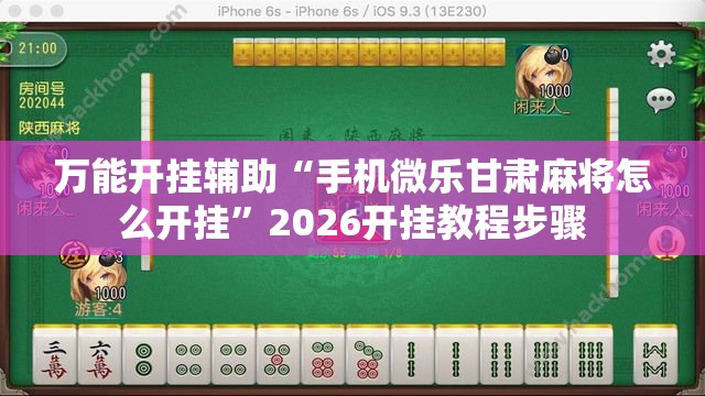 万能开挂辅助“手机微乐甘肃麻将怎么开挂”2026开挂教程步骤