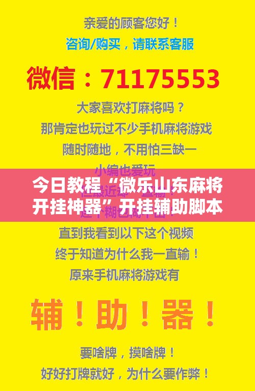 今日教程“微乐山东麻将开挂神器”开挂辅助脚本+详细开挂安装教程