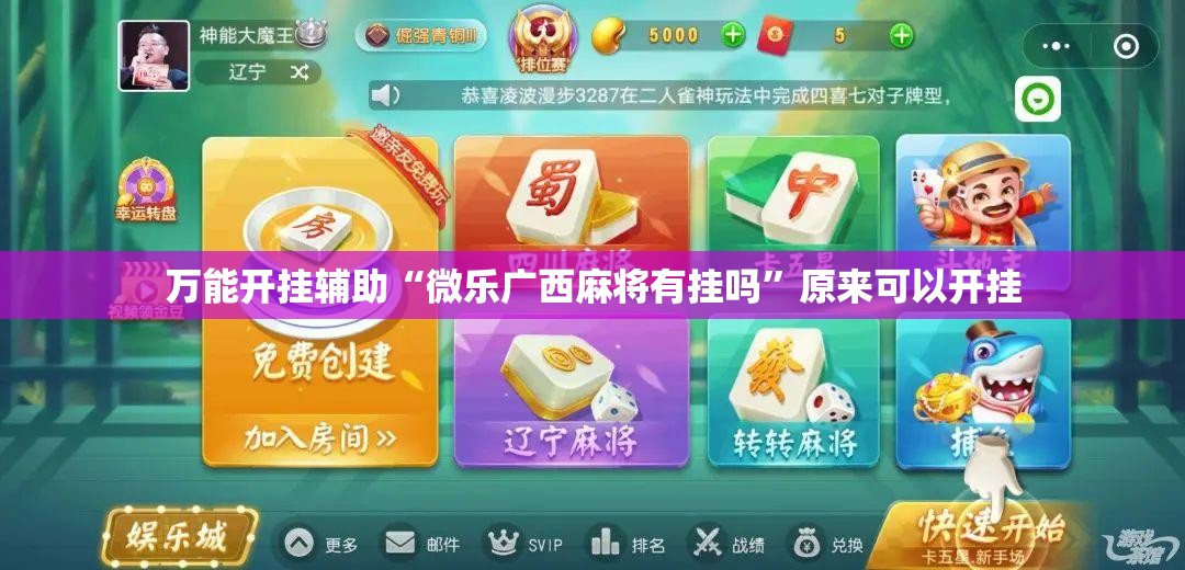 万能开挂辅助“微乐广西麻将有挂吗”原来可以开挂