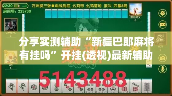 分享实测辅助“新疆巴郎麻将有挂吗”开挂(透视)最新辅助详细
