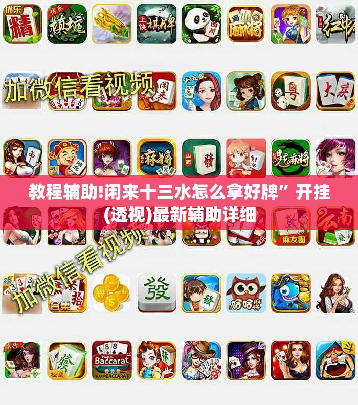 教程辅助!闲来十三水怎么拿好牌	”开挂(透视)最新辅助详细
