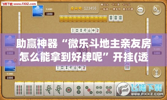 助赢神器“微乐斗地主亲友房怎么能拿到好牌呢	”开挂(透视)辅助神器