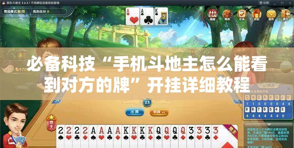 必备科技“手机斗地主怎么能看到对方的牌”开挂详细教程