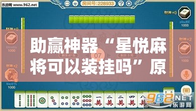 助赢神器“星悦麻将可以装挂吗”原来可以开挂