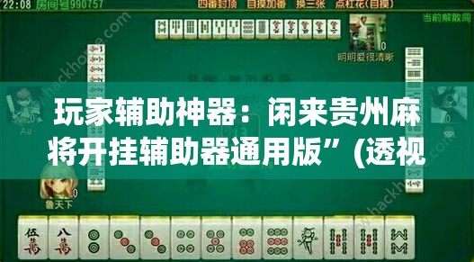 玩家辅助神器：闲来贵州麻将开挂辅助器通用版”(透视)其实确实有挂