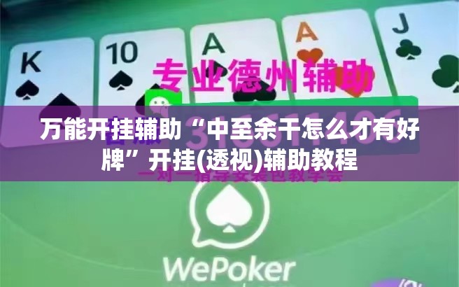 万能开挂辅助“中至余干怎么才有好牌”开挂(透视)辅助教程