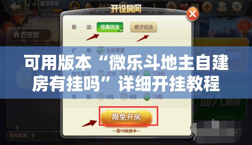 可用版本“微乐斗地主自建房有挂吗	”详细开挂教程