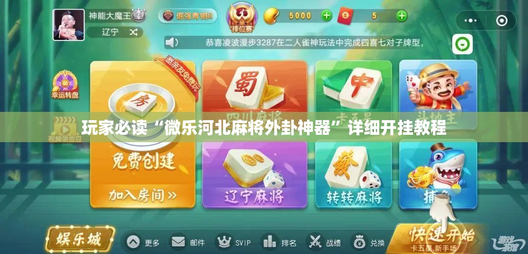 玩家必读“微乐河北麻将外卦神器”详细开挂教程