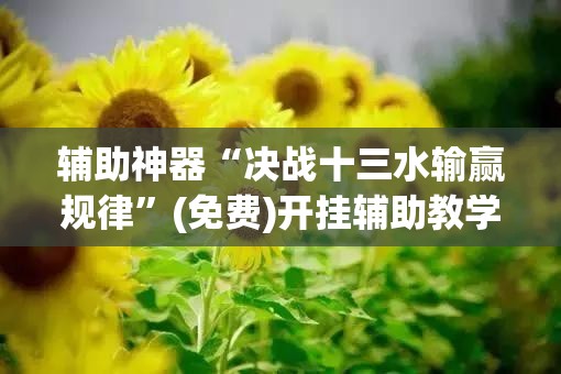 辅助神器“决战十三水输赢规律”(免费)开挂辅助教学(最新辅助开挂教程)