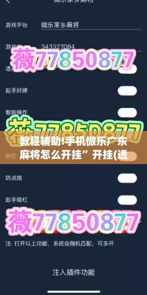 教程辅助!手机微乐广东麻将怎么开挂”开挂(透视)辅助神器