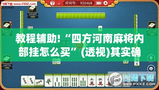 教程辅助!“四方河南麻将内部挂怎么买”(透视)其实确实有挂