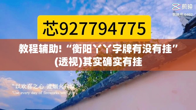 教程辅助!“衡阳丫丫字牌有没有挂”(透视)其实确实有挂
