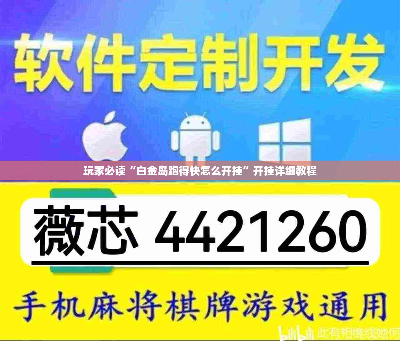 玩家必读“白金岛跑得快怎么开挂	”开挂详细教程
