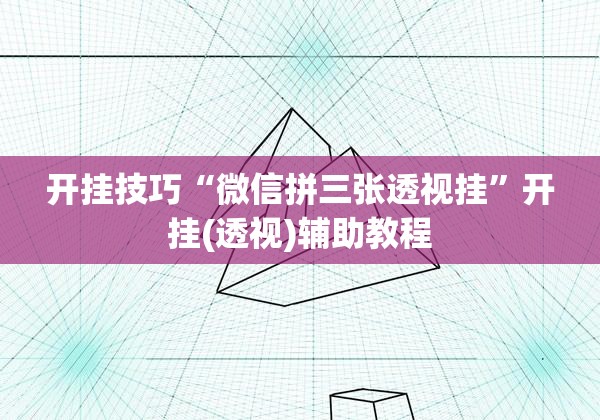 开挂技巧“微信拼三张透视挂	”开挂(透视)辅助教程