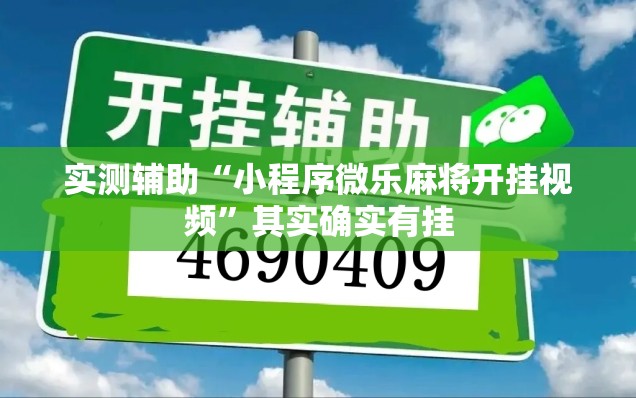 实测辅助“小程序微乐麻将开挂视频”其实确实有挂