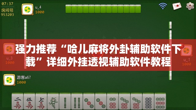 强力推荐“哈儿麻将外卦辅助软件下载”详细外挂透视辅助软件教程