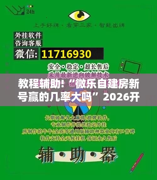 教程辅助!“微乐自建房新号赢的几率大吗”2026开挂教程步骤