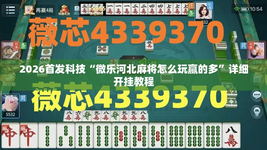 2026首发科技“微乐河北麻将怎么玩赢的多”详细开挂教程