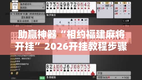助赢神器“相约福建麻将开挂”2026开挂教程步骤