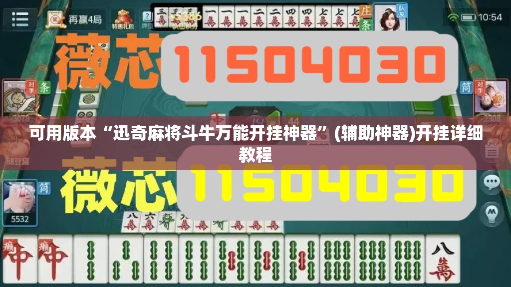 可用版本“迅奇麻将斗牛万能开挂神器”(辅助神器)开挂详细教程