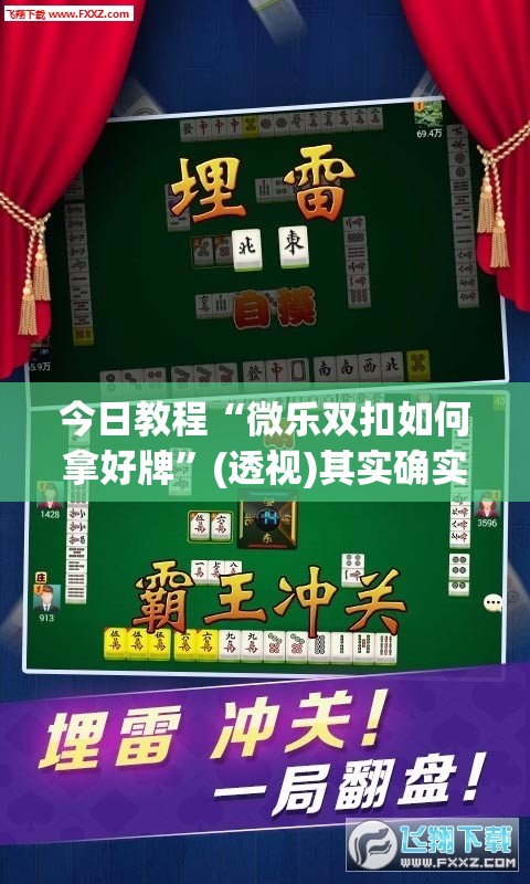 今日教程“微乐双扣如何拿好牌”(透视)其实确实有挂