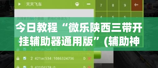 今日教程“微乐陕西三带开挂辅助器通用版”(辅助神器)开挂详细教程