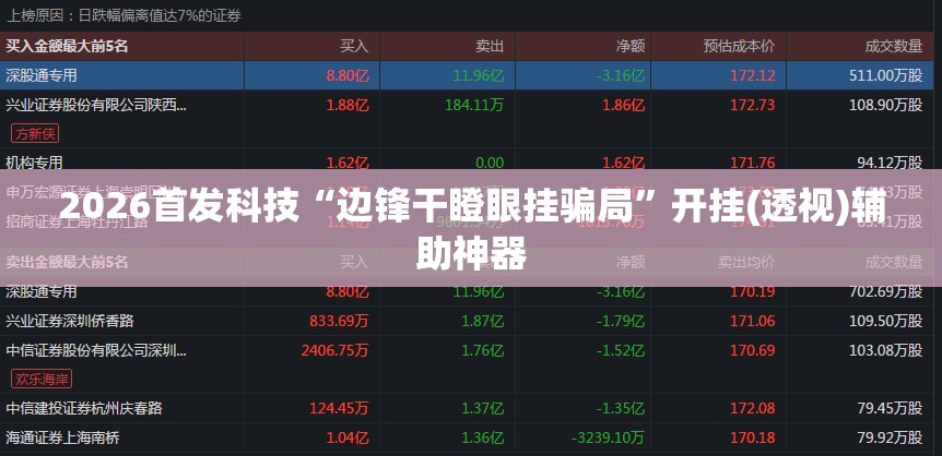 2026首发科技“边锋干瞪眼挂骗局”开挂(透视)辅助神器