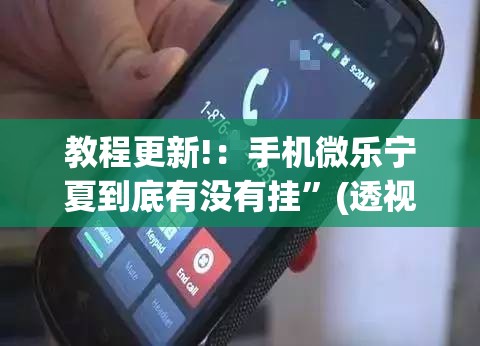 教程更新!：手机微乐宁夏到底有没有挂	”(透视)其实确实有挂