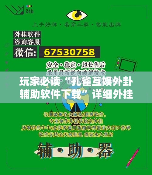 玩家必读“孔雀互娱外卦辅助软件下载”详细外挂透视辅助软件教程