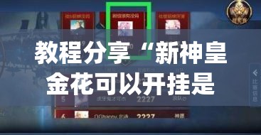 教程分享“新神皇金花可以开挂是真的吗”(免费)开挂辅助教学(最新辅助开挂教程)
