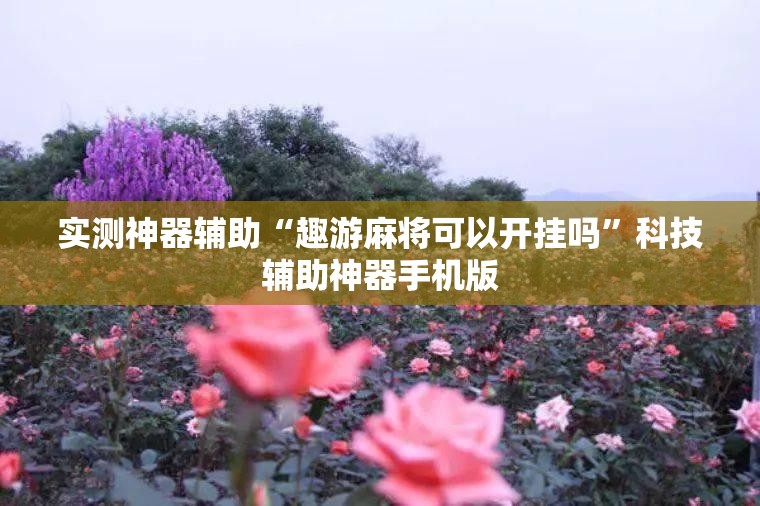 实测神器辅助“趣游麻将可以开挂吗”科技辅助神器手机版