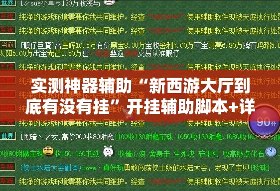 实测神器辅助“新西游大厅到底有没有挂”开挂辅助脚本+详细开挂安装教程