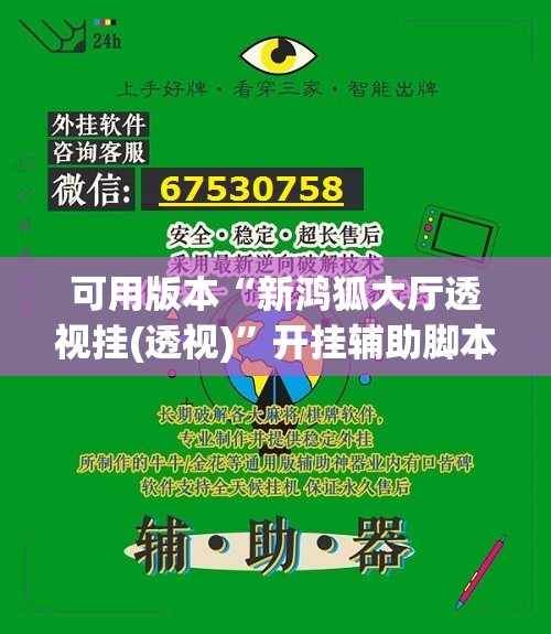 可用版本“新鸿狐大厅透视挂(透视)	”开挂辅助脚本+详细开挂安装教程
